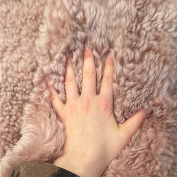 Holt Renfrew Shearling Mongolian Lamb dusty rose fur coat size M - Picture 11 of 14